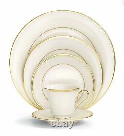 Lenox Eternal Gold Banded Bone China 5-Piece Place Setting- 2 Sets New in Box