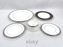 Lenox Federal Platinum Choco 5-Piece Dinner Set White & Brown Classic Style