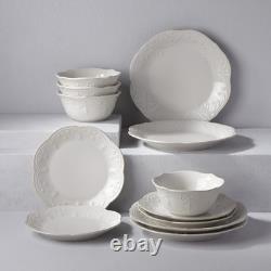 Lenox French Perle 12-Piece Dinnerware Set, White, with Accent Plates