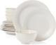 Lenox French Perle Groove 12 pc Embossed Stoneware Dinnerware Set Service for 4