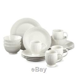 Lenox French Perle Groove 16-Piece Dinnerware Set In White