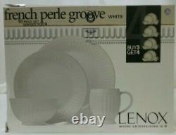 Lenox French Perle Groove 16-Piece Dinnerware Set in White