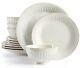 Lenox French Perle Groove White 12-piece Dinnerware Set Service For 4 New $300