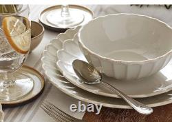 Lenox French Perle Scallop 12-Piece Dinnerware Set White