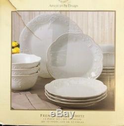 Lenox French Perle White 12 Piece Dinnerware Set Service for 4 New
