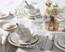 Lenox French Perle White Groove 12-PC Dinnerware set-ITEM MISSING ONE BIG PLATE