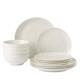 Lenox H1021 Bay Colors White Solid 12 Piece Dinnerware Set Service for 4