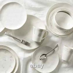 Lenox H1021 Bay Colors White Solid 12 Piece Dinnerware Set Service for 4