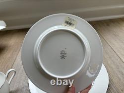 Lenox Hannah Platinum 5-Piece Place Setting Bone China Dinner Set, White