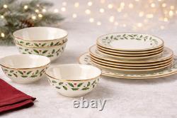 Lenox Holiday 12-Piece Dinnerware Set with Bowls Fine China BRAND NEW