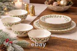 Lenox Holiday 12-Piece Dinnerware Set with Bowls Fine China BRAND NEW