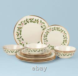 Lenox Holiday 12-Piece Dinnerware Set with Bowls Fine China BRAND NEW