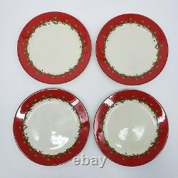 Lenox Holiday Red Dimension 12 Piece Dinnerware Set Mugs Dinner Desert Plates
