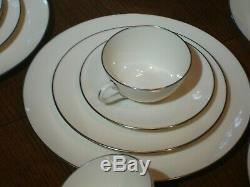 Lenox Olympia Platinum 33 Piece Dinnerware Set Collectible Porcelain Dishes