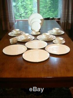 Lenox Olympia Platinum 33 Piece Dinnerware Set Collectible Porcelain Dishes