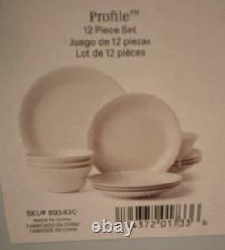 Lenox Profile 12pc White Dinner Set Round Solid/Plain Dinnerware