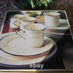 Lenox Solitaire 12-Piece China Dinner Set White/Gold Rim Solid Round NEW SEALED Lenox Solitaire 12-Piece China Dinner Set White/Gold Rim Solid Round NEW SEALED