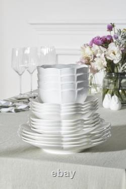Lenox Studio 1414 Scalloped 16-pc White Bone China Dinnerware Set Service for 4