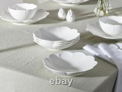 Lenox Studio 1414 Scalloped 16-pc White Bone China Dinnerware Set Service for 4