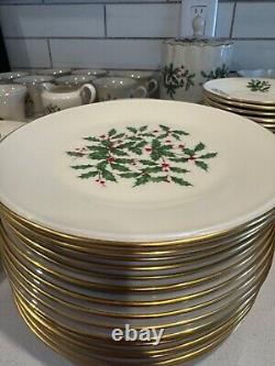 Lenox Tableware Collection Ivory with 24-Karat Gold Trim Porcelain 80 Piece Set