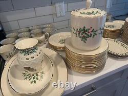 Lenox Tableware Collection Ivory with 24-Karat Gold Trim Porcelain 80 Piece Set