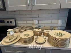 Lenox Tableware Collection Ivory with 24-Karat Gold Trim Porcelain 80 Piece Set