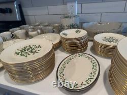 Lenox Tableware Collection Ivory with 24-Karat Gold Trim Porcelain 80 Piece Set