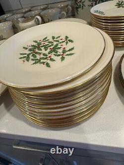 Lenox Tableware Collection Ivory with 24-Karat Gold Trim Porcelain 80 Piece Set