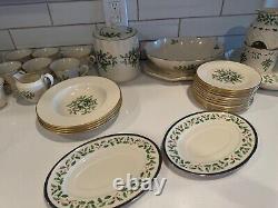 Lenox Tableware Collection Ivory with 24-Karat Gold Trim Porcelain 80 Piece Set