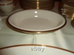 Lenox Tuxedo Gold China 59 Piece Total Place Settings Plus Serving Pieces