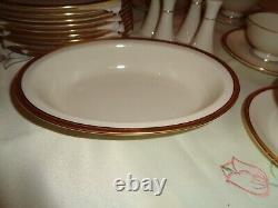 Lenox Tuxedo Gold China 59 Piece Total Place Settings Plus Serving Pieces