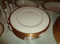 Lenox Tuxedo Gold China 59 Piece Total Place Settings Plus Serving Pieces