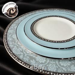 Lenox Westmore 5-pc Place Setting White Blue Bone China Platinum 10.75 New Nib