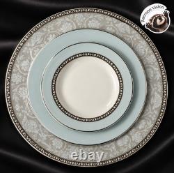 Lenox Westmore 5-pc Place Setting White Blue Bone China Platinum 10.75 New Nib