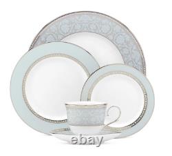 Lenox Westmore 5-pc Place Setting White Blue Bone China Platinum 10.75 New Nib