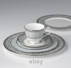 Lenox Westmore 5-pc Place Setting White Blue Bone China Platinum 10.75 New Nib