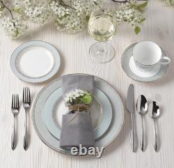 Lenox Westmore 5-pc Place Setting White Blue Bone China Platinum 10.75 New Nib