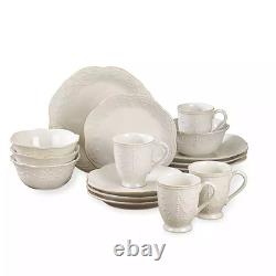 Lenox White French Perle 16-pc. Dinnerware Set No import fees