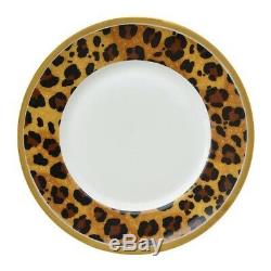 Leopard Porcelain Dinnerware Set Dinner Plate Dish Cheetah Kitchen Brown White