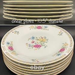 Liling Fine China Ling Rose Dinnerware 34 Piece Set for 6 c1980s Made in China