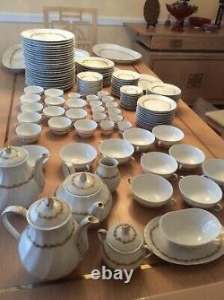 Limoges Porcelain Dinner Set for 12 (108 pc BY Bernardaud) Chardon Dores