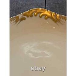 Limoges dinnerware set white and gold for 12, 104 pieces, includes 17 serving pc