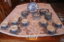 Lochs Of Scotland Royal Warwick 50 Piece Vintage Blue Grouping Dinnerware