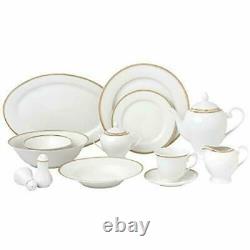 Lorren Home Trends Georgette 57-Pc. Dinnerware Set, Service for 8, Porcelain