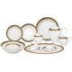 Lorren Home Trends Iris Porcelain 57 Piece Dinnerware Set, Service for 8