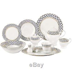 Lorren Home Trends Jeanette 57 Piece Porcelain Dinnerware Set, Service for 8