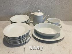Lot of 18 Noritake White Porcelain Dinnerware Plates Bowls Gravy Boat Teapot Set