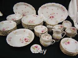 Lot of 62 Piece Dish Set Treasure Chest Bavaria Germany Trumpet Flower VGC