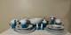 Louis Mulcahy 17 Piece Handmade Blue & White Pottery/Tableware Set