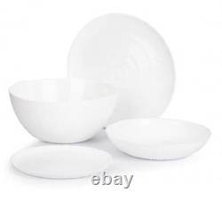 Luminarc Ammonite White 19-pc DINNER SET Tempered Glass Dinner Service Set